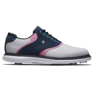 FootJoy Traditions Mens Size 8.5 Saddle Golf Shoes White/Blue/Pink 57959 NEW